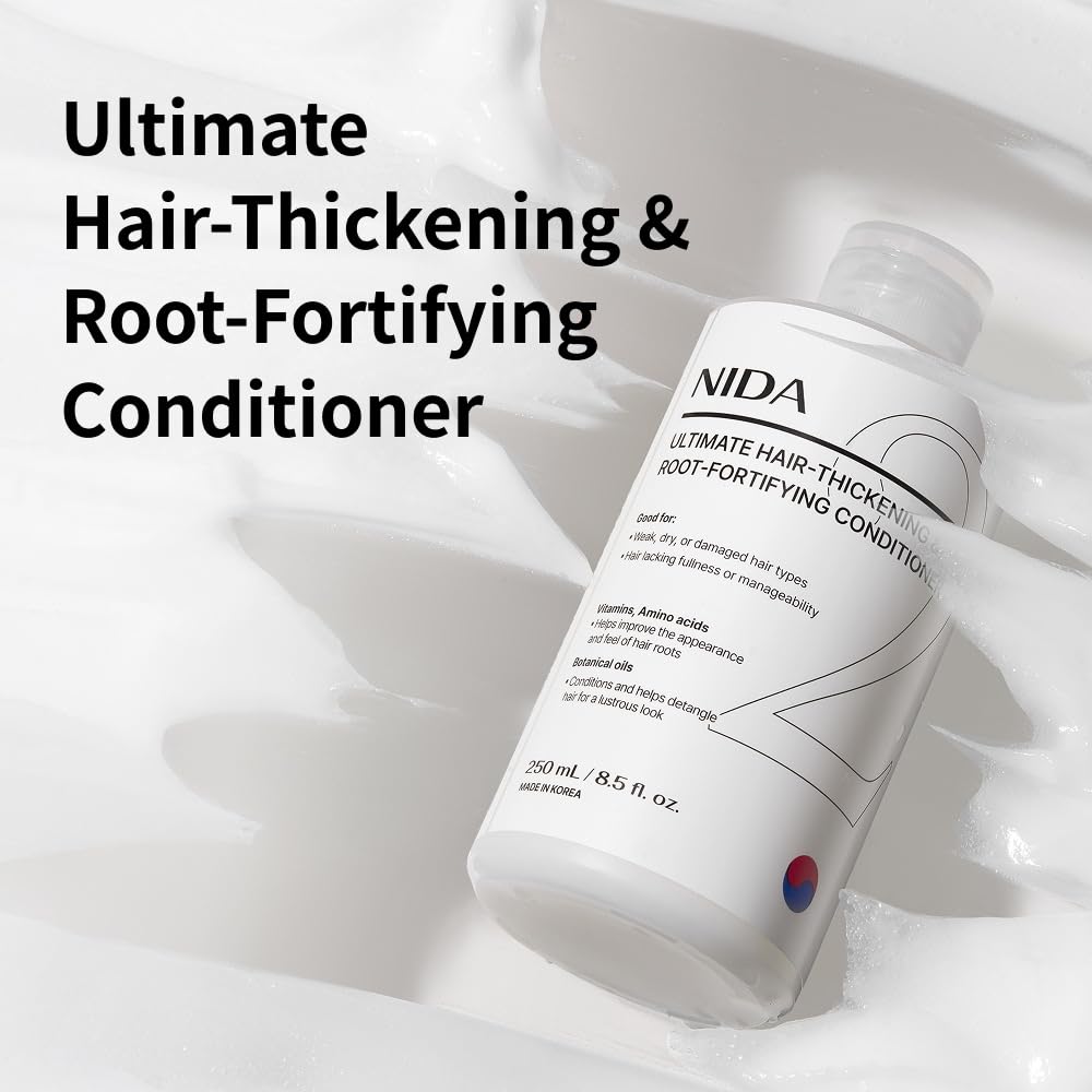 NIDA Ultimate Hair-Thickening & Root-Fortifying Conditioner | Soft, Shiny, Strong Hair | 8.5 fl oz / 250 ml