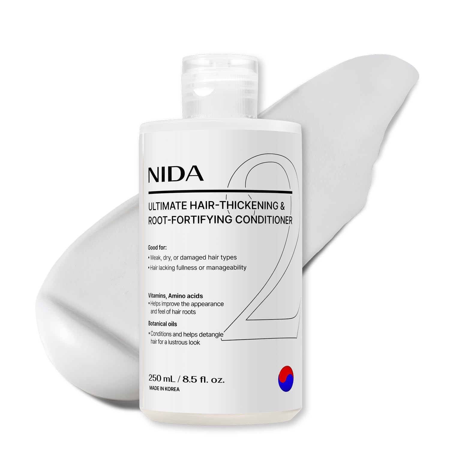 NIDA Ultimate Hair-Thickening & Root-Fortifying Conditioner | Soft, Shiny, Strong Hair | 8.5 fl oz / 250 ml