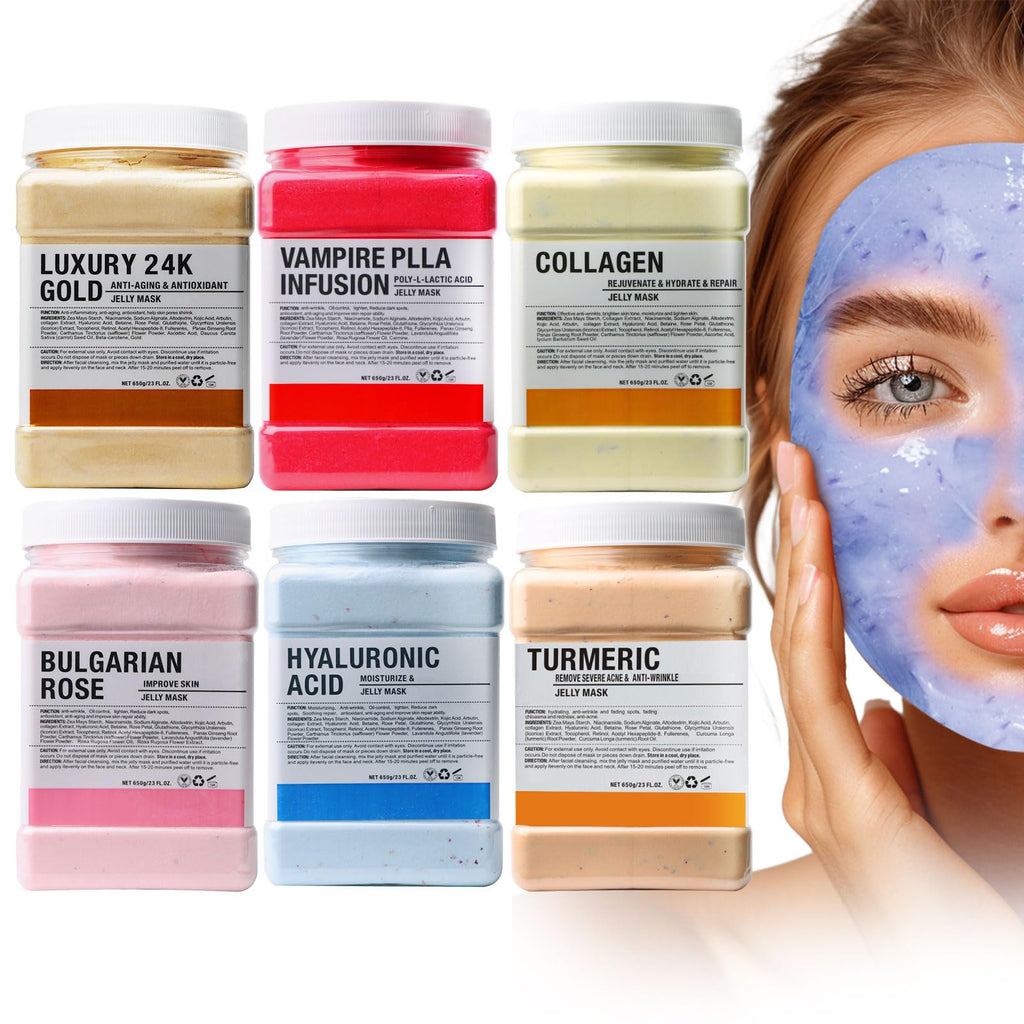 Nielies Hydro Jelly Masks for Facials – Hydrating Jelly Mask Powder (6 Pack, 23 oz)