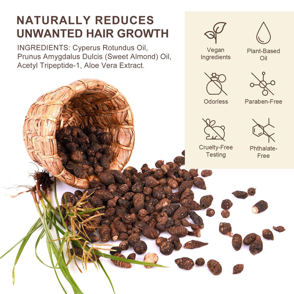 NIFEISHI Cyperus Rotundus Oil for Hair Removal – Gentle, Moisturizing Formula (60ml)
