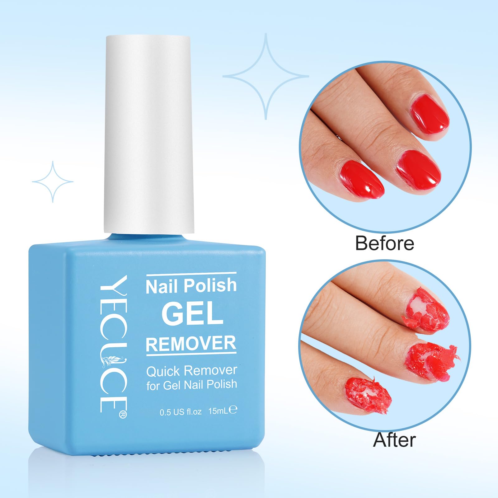 NIFEISHI Gel Nail Polish Remover 3pcs — Quick 3-5 Minute Foil-Free Removal (15ml)