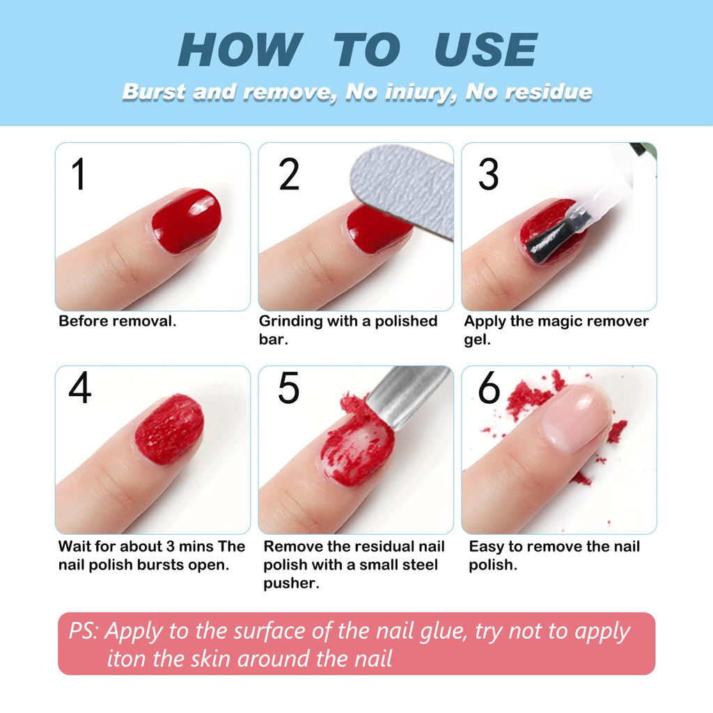 NIFEISHI Gel Polish Remover – 3pcs, No Foil, Quick 3-5 Minute Removal (0.5 fl oz)