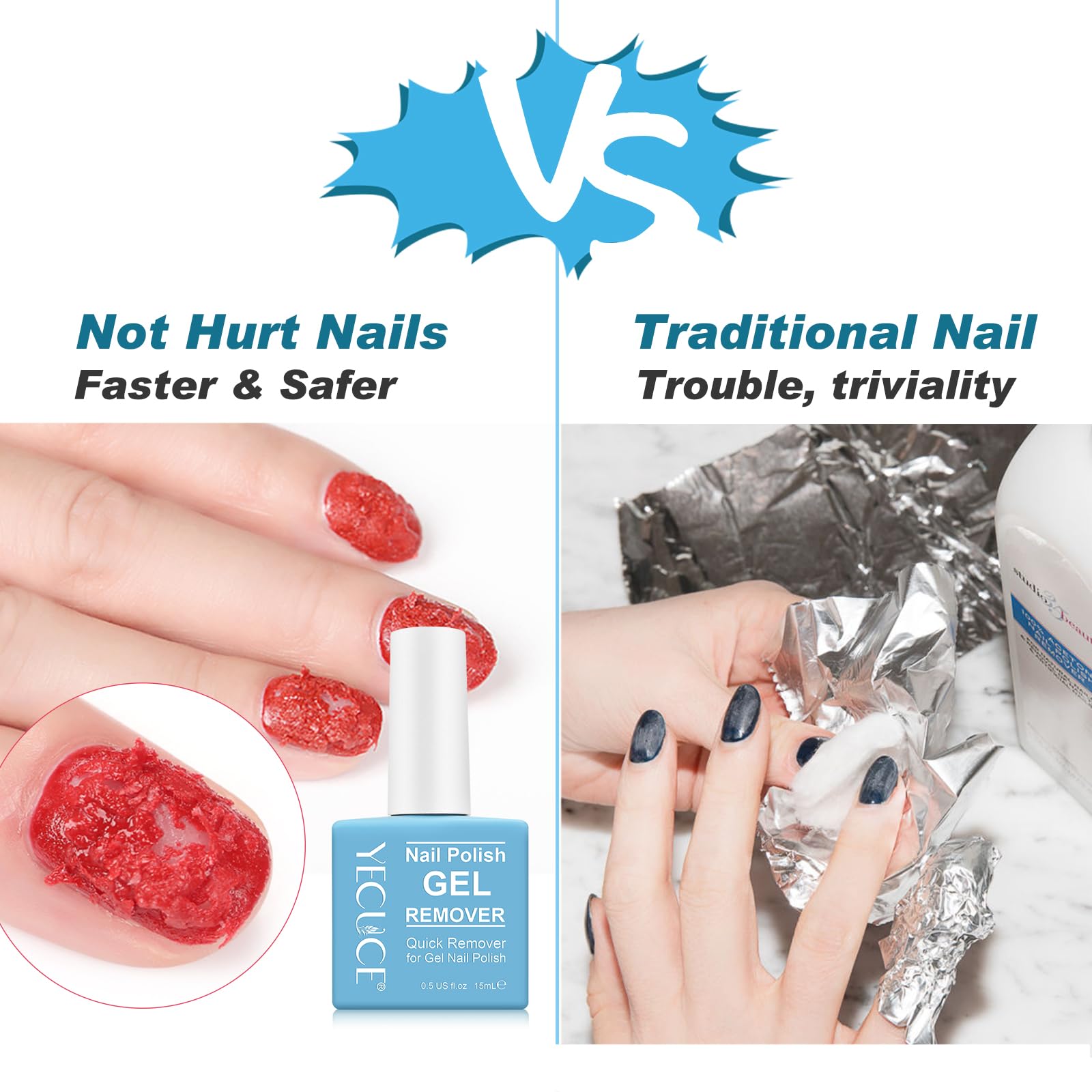 NIFEISHI Gel Polish Remover – 3pcs, No Foil, Quick 3-5 Minute Removal (0.5 fl oz)