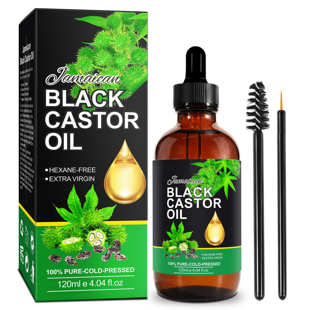 NIFEISHI Jamaican Black Castor Oil Organic Cold-Pressed, 4.04 fl oz – Multi-Purpose Hair & Skin Oil