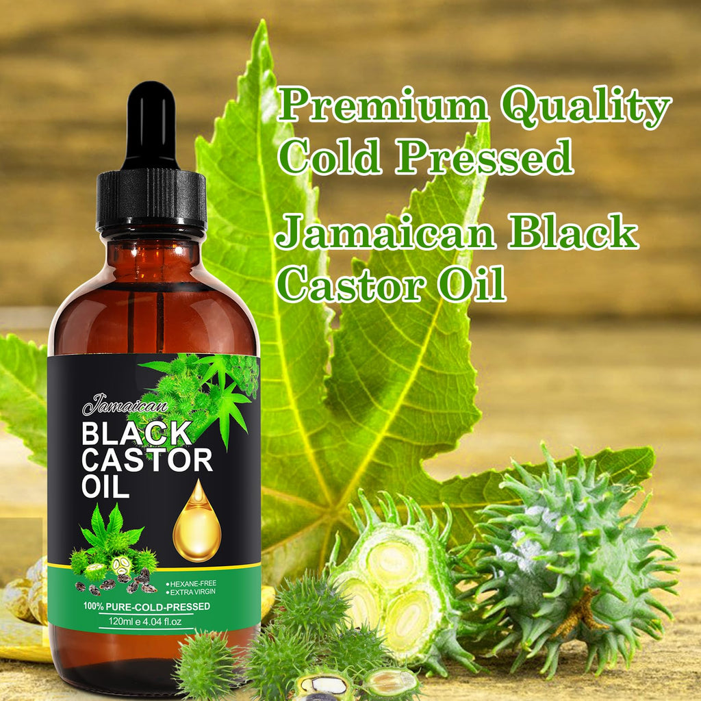 NIFEISHI Jamaican Black Castor Oil Organic Cold-Pressed, 4.04 fl oz – Multi-Purpose Hair & Skin Oil