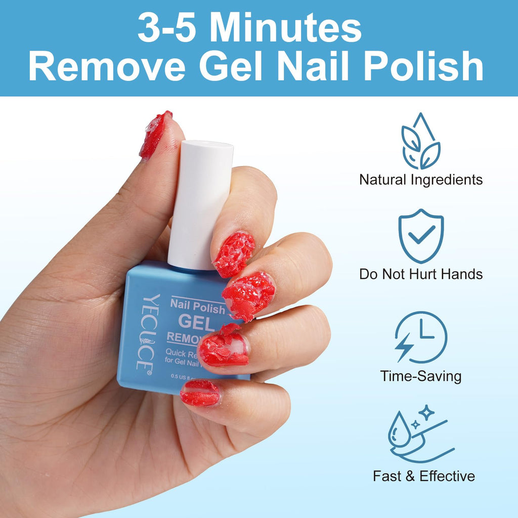 NIFEISHI Gel Nail Polish Remover 3pcs — Quick 3-5 Minute Foil-Free Removal (15ml)