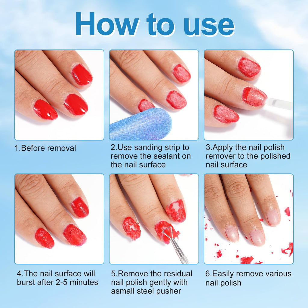 NIFEISHI Gel Nail Polish Remover 3pcs — Quick 3-5 Minute Foil-Free Removal (15ml)