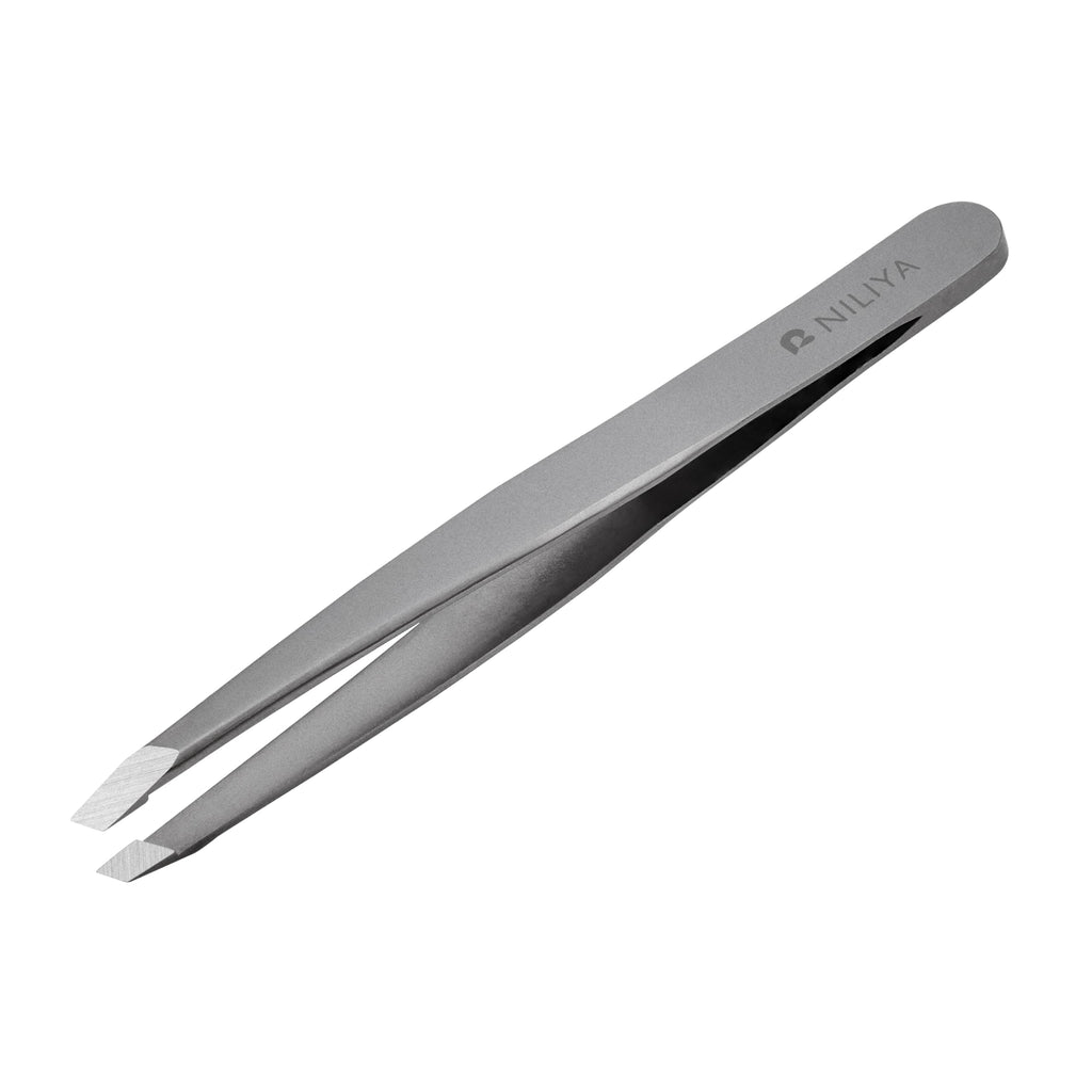 NILIYA Eyebrow Tweezers for Women – Ultra-Fine 0.15mm Slanted Tip, Ergonomic Design
