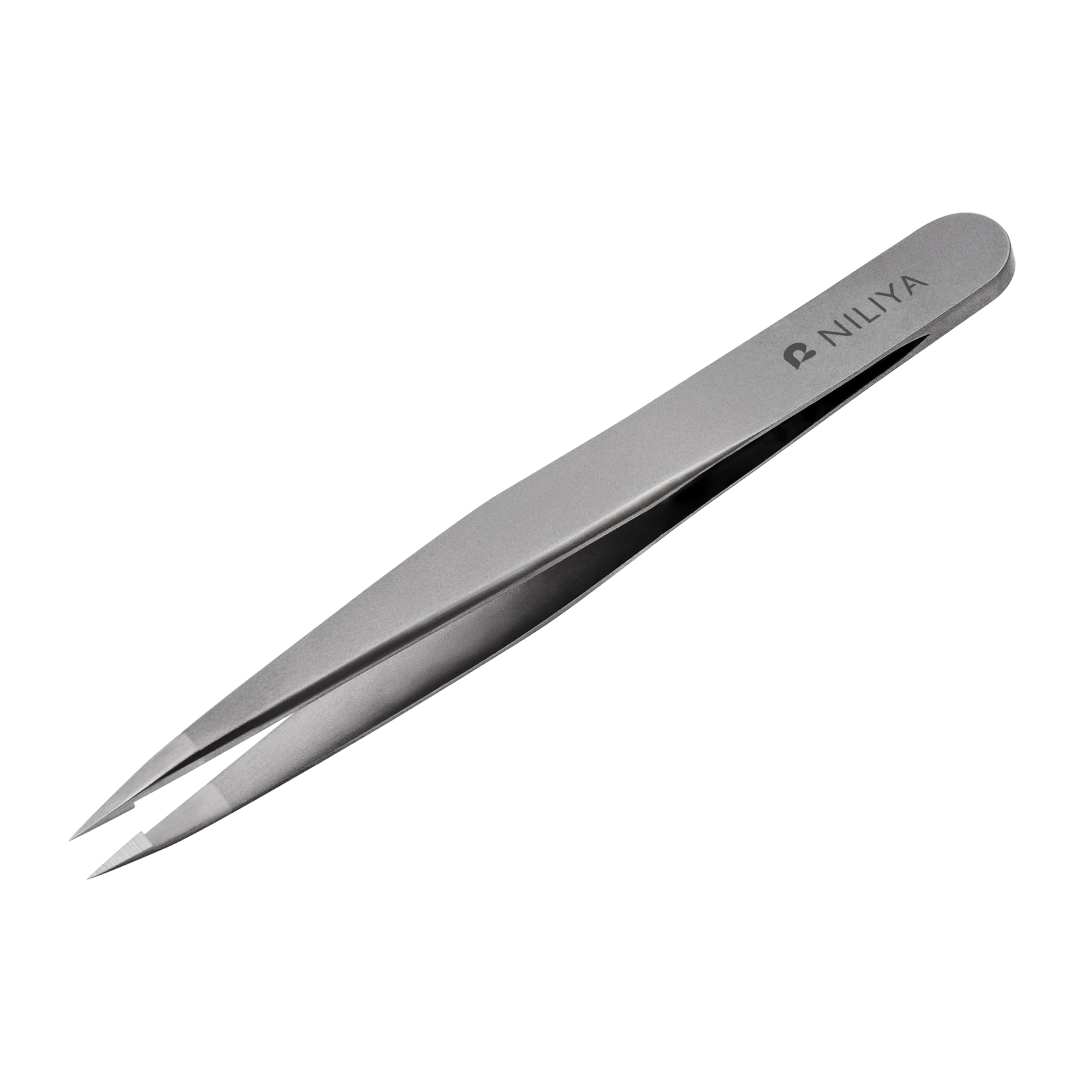 NILIYA Pointed Tweezers – Fine Point Eyebrow Tweezers with Travel Case