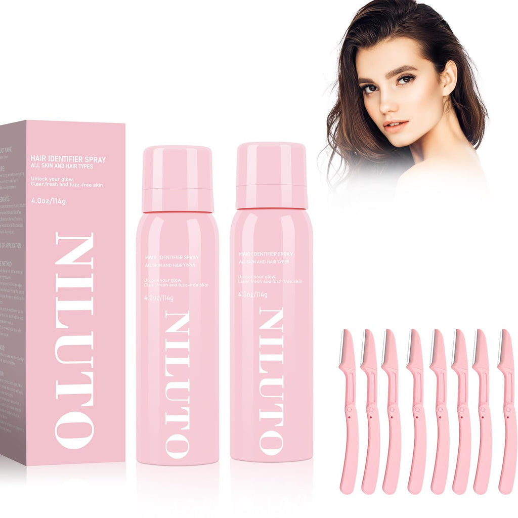 NILUTO 2-Pack Hair Identifier Spray for Face Shaving & Skin Care