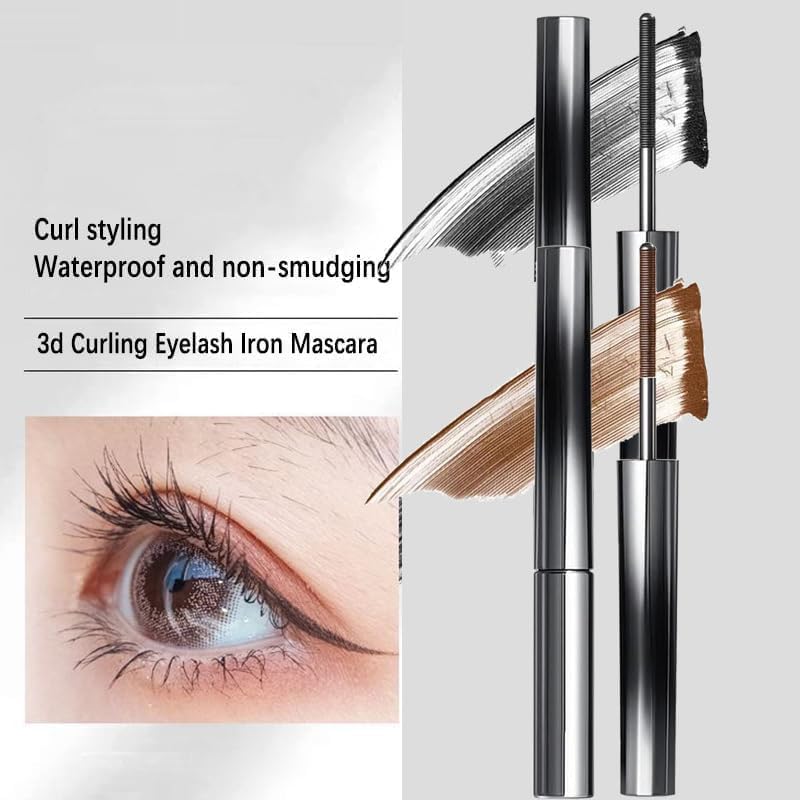 Nine-Tailed Fox Iron Wand Mascara – 3D Curl, Waterproof, Brushless Metal Wand (Black)