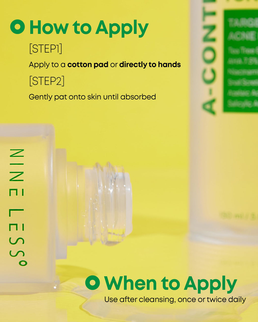 NINELESS A-Control Azelaic Acid Toner with AHA & BHA | Pore Refining & Soothing Toner
