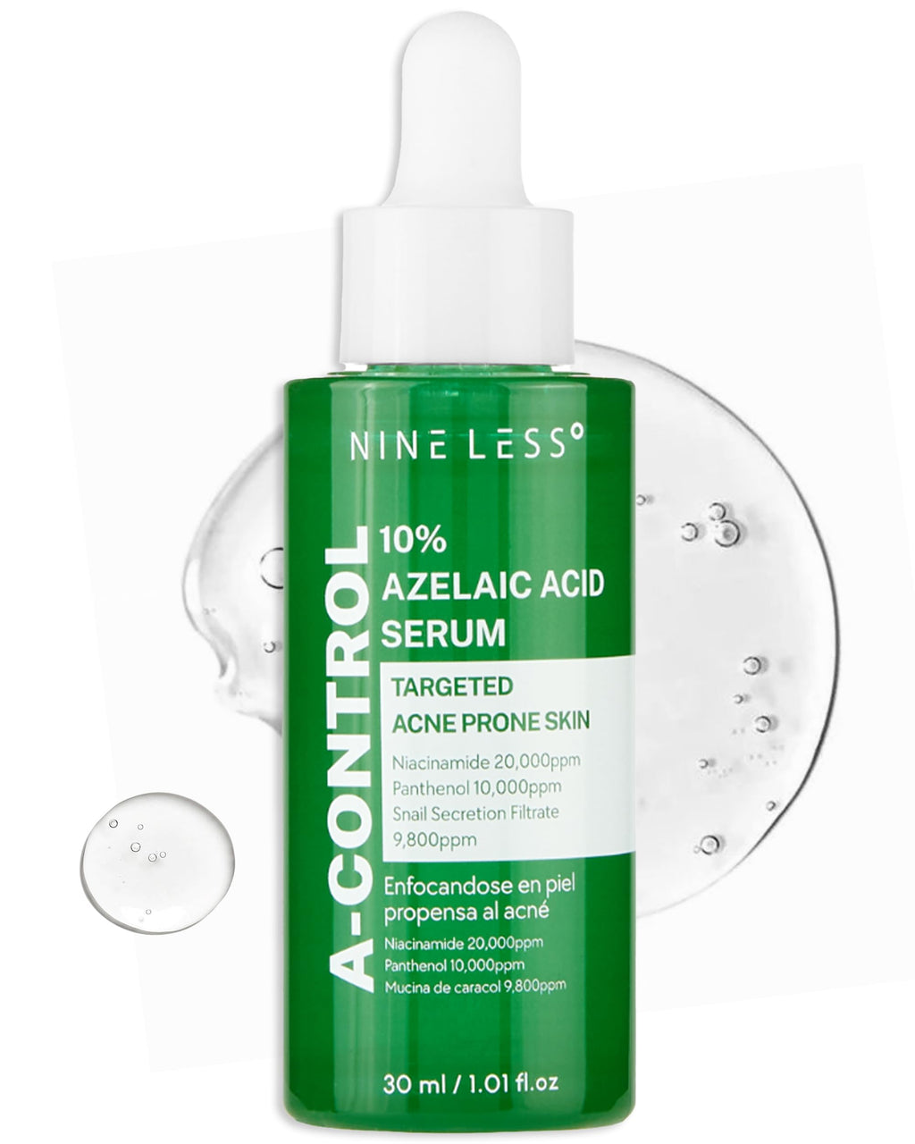 NINELESS 10% Azelaic Acid Serum with Niacinamide & Snail Mucin – Redness Relief & Dark Spot Corrector