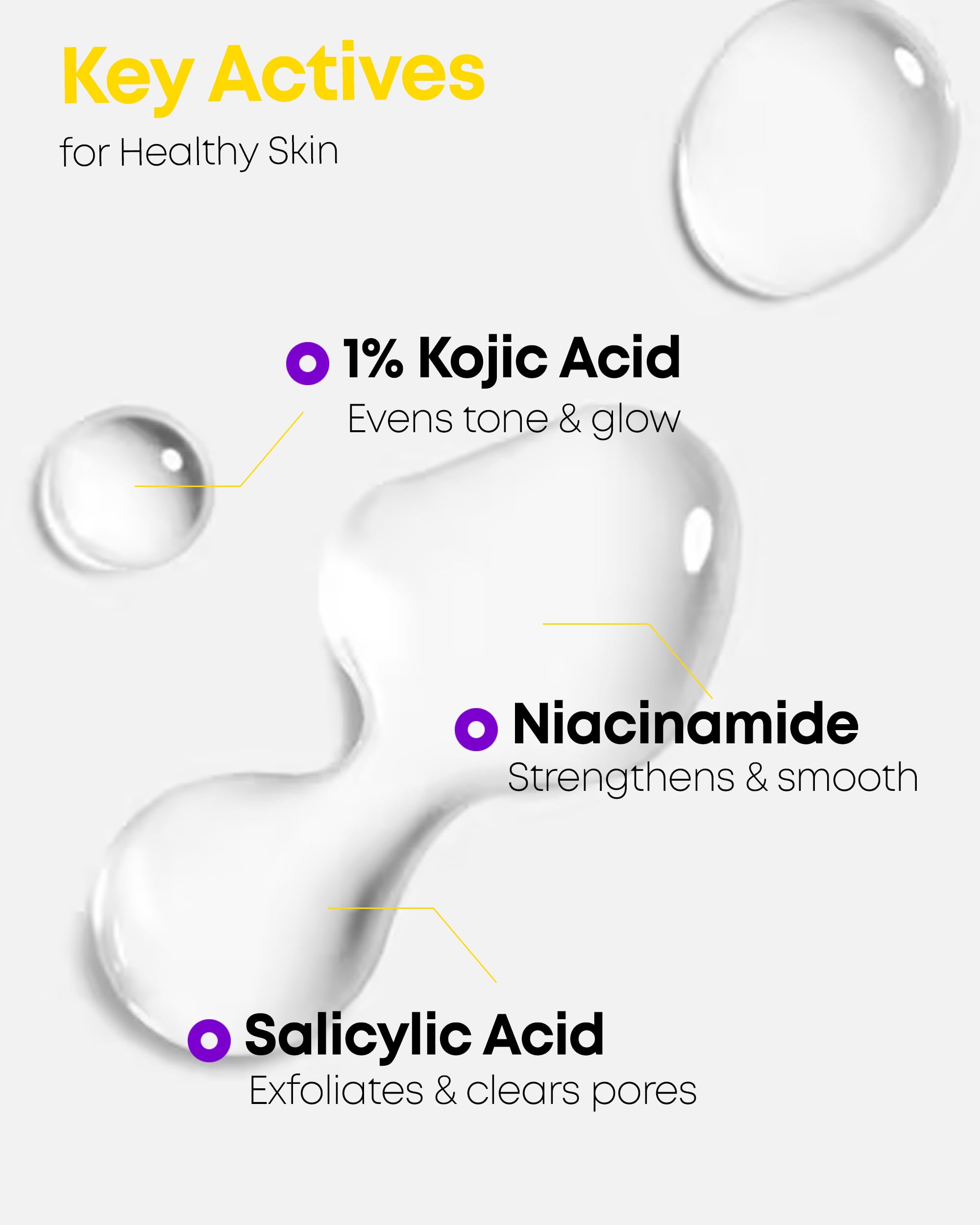 NINELESS 1% Kojic Acid Toner – 2% Niacinamide & Probiotics for Brightening & Even Tone (6.76 fl oz)