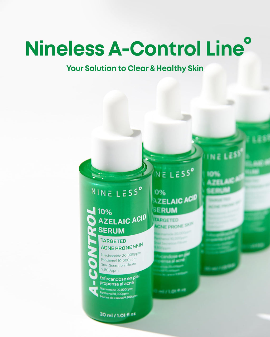 NINELESS 10% Azelaic Acid Serum with Niacinamide & Snail Mucin – Redness Relief & Dark Spot Corrector