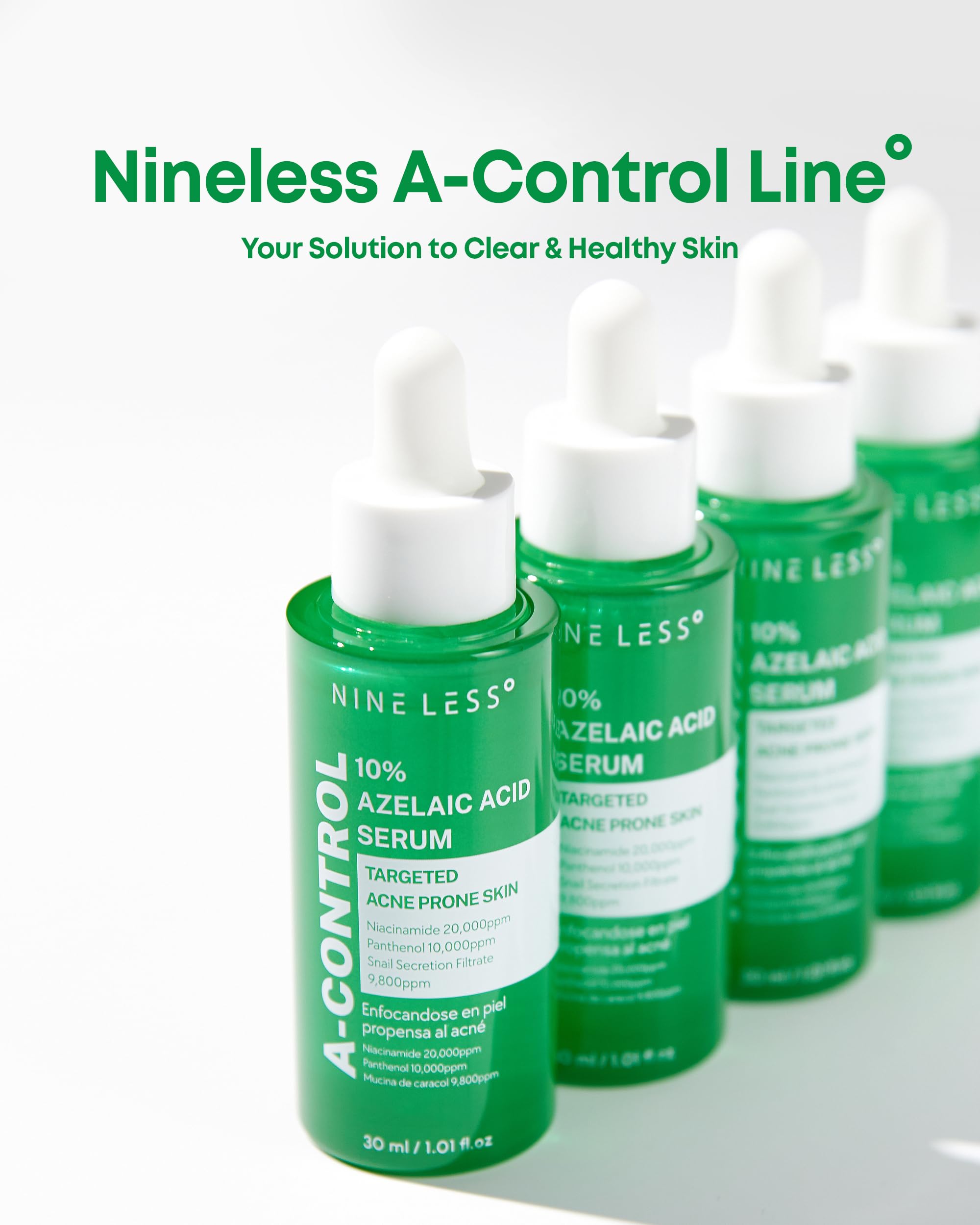 NINELESS 10% Azelaic Acid Serum with Niacinamide & Snail Mucin – Redness Relief & Dark Spot Corrector
