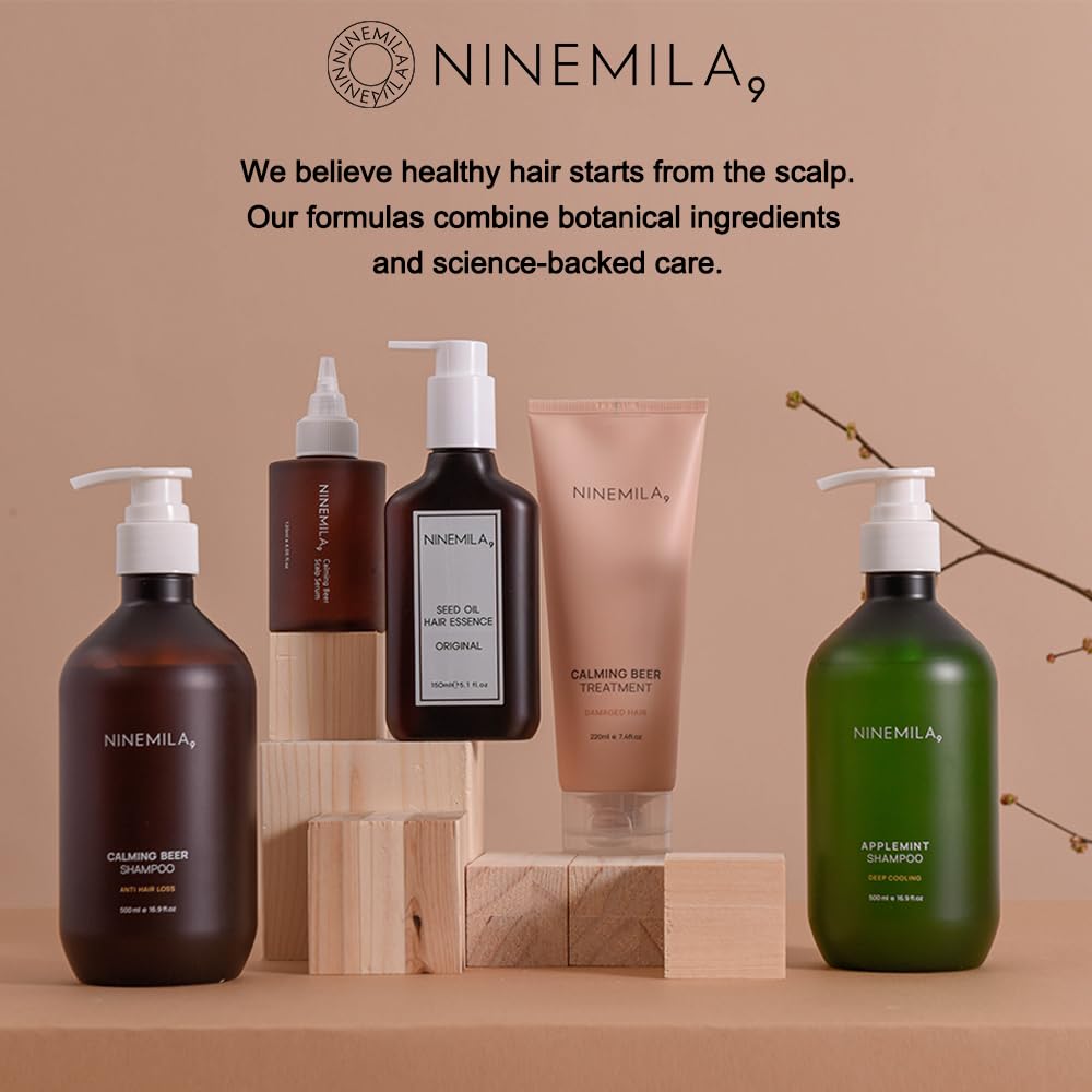 NINEMILA9 Calming Beer Shampoo with Biotin & Collagen – Thinning Hair Care, Postpartum & Hard Water Safe | 16.9 oz