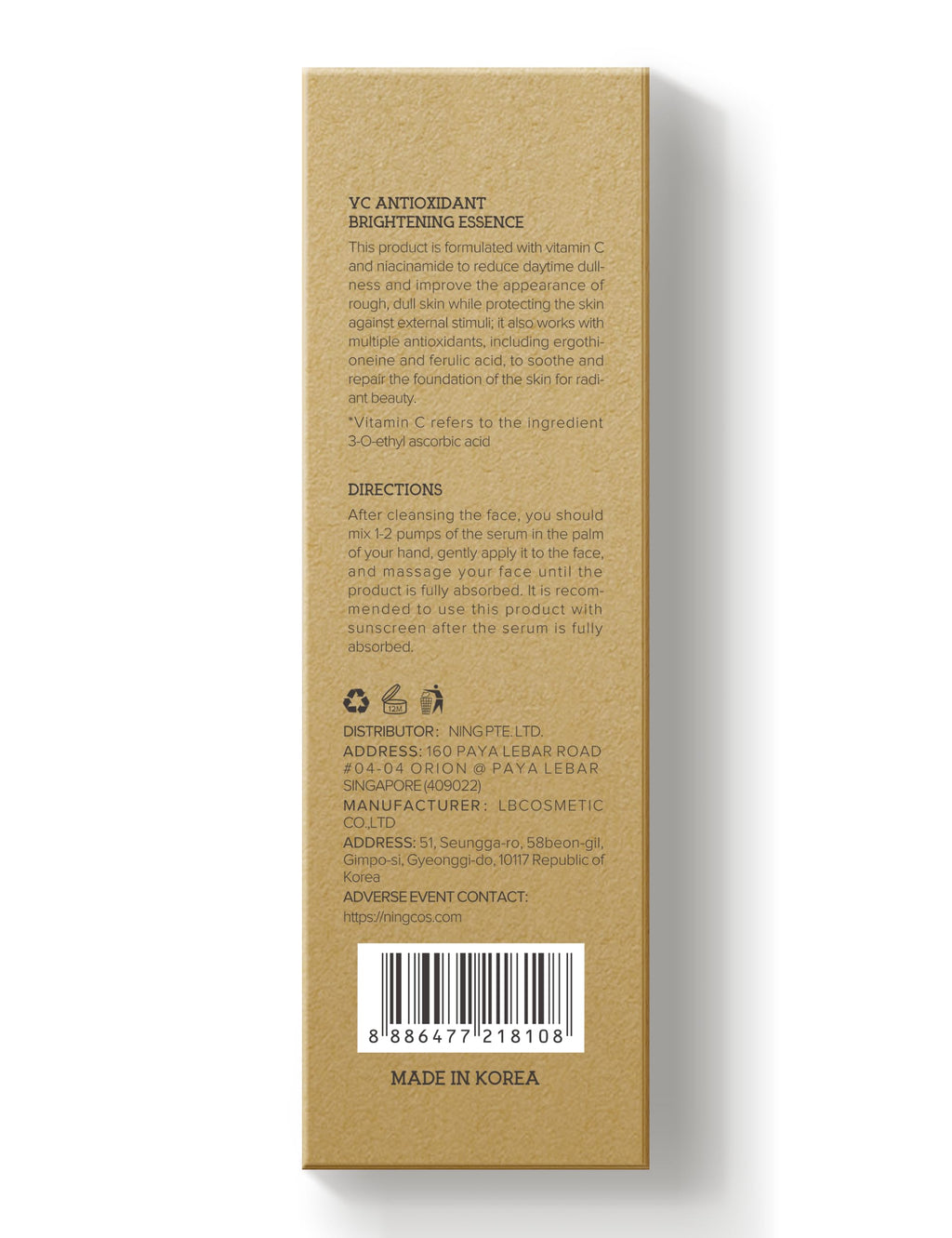 NING DERMOLOGIE Vitamin C Serum with Niacinamide & Ethyl Ascorbic Acid | Brightening, Hydration & Dark Spot Support | Korean Synergy 1.01oz