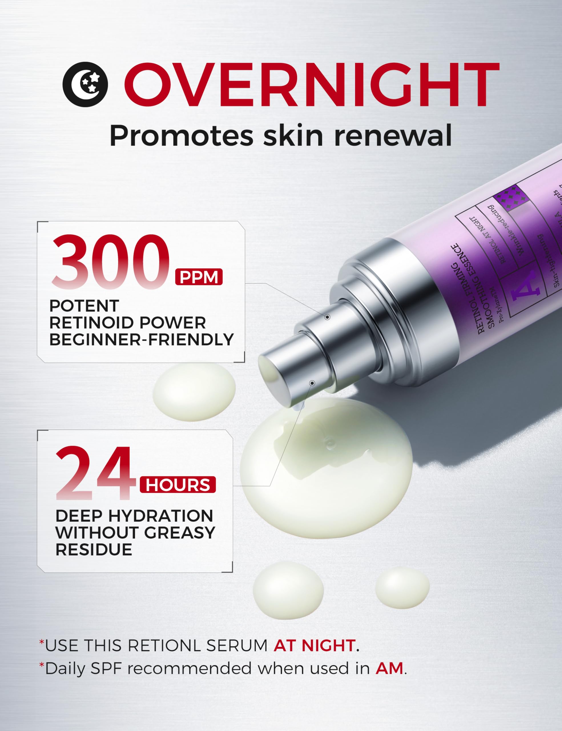NING DERMOLOGIE Retinol Serum 300PPM with Peptides – Firming & Anti-Aging for Face