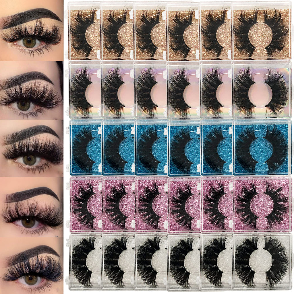 Ninglash 25mm Mink Eyelashes – 30 Pack, Dramatic Handmade Full Strip Lashes