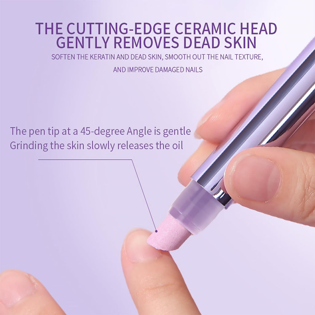 NIQZOPA Ceramic Cuticle Oil Pusher Pen – 3-in-1 Nail Care Kit
