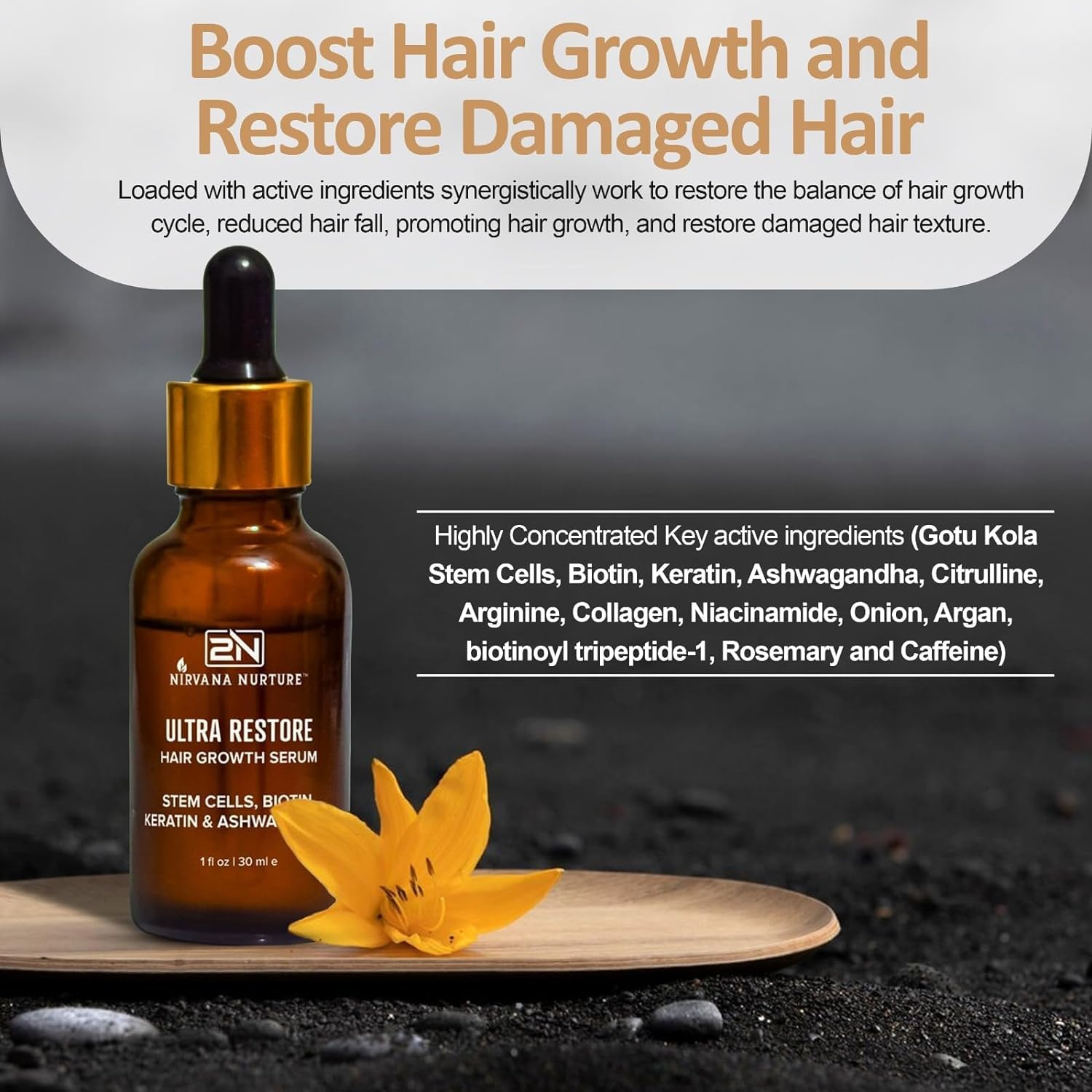 Nirvana Nurture Ultra Restore Hair Growth Serum – Fuller Hair, Scalp Hydration & Detox