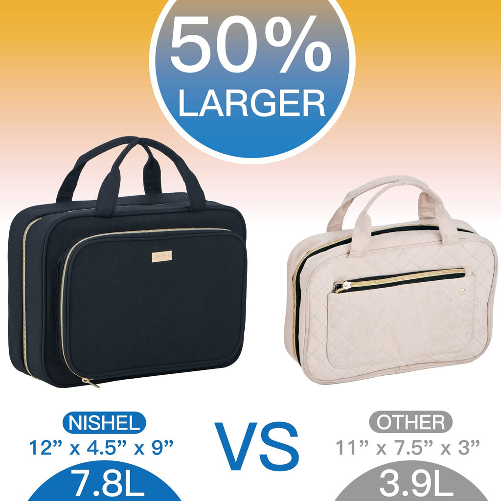 NISHEL Hanging Travel Toiletry Bag | Visible Makeup Organizer