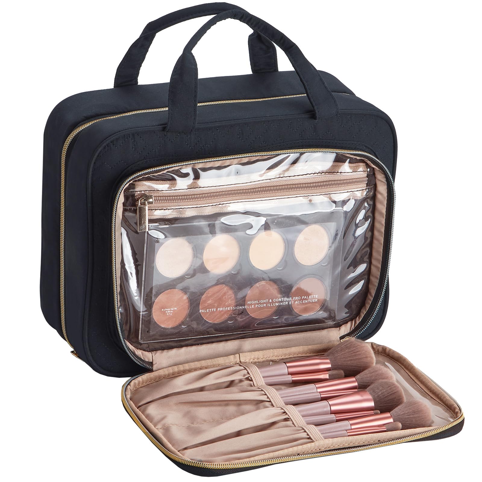 NISHEL Hanging Travel Toiletry Bag | Visible Makeup Organizer