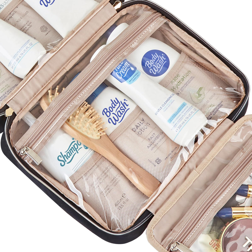 NISHEL Hanging Travel Toiletry Bag | Visible Makeup Organizer