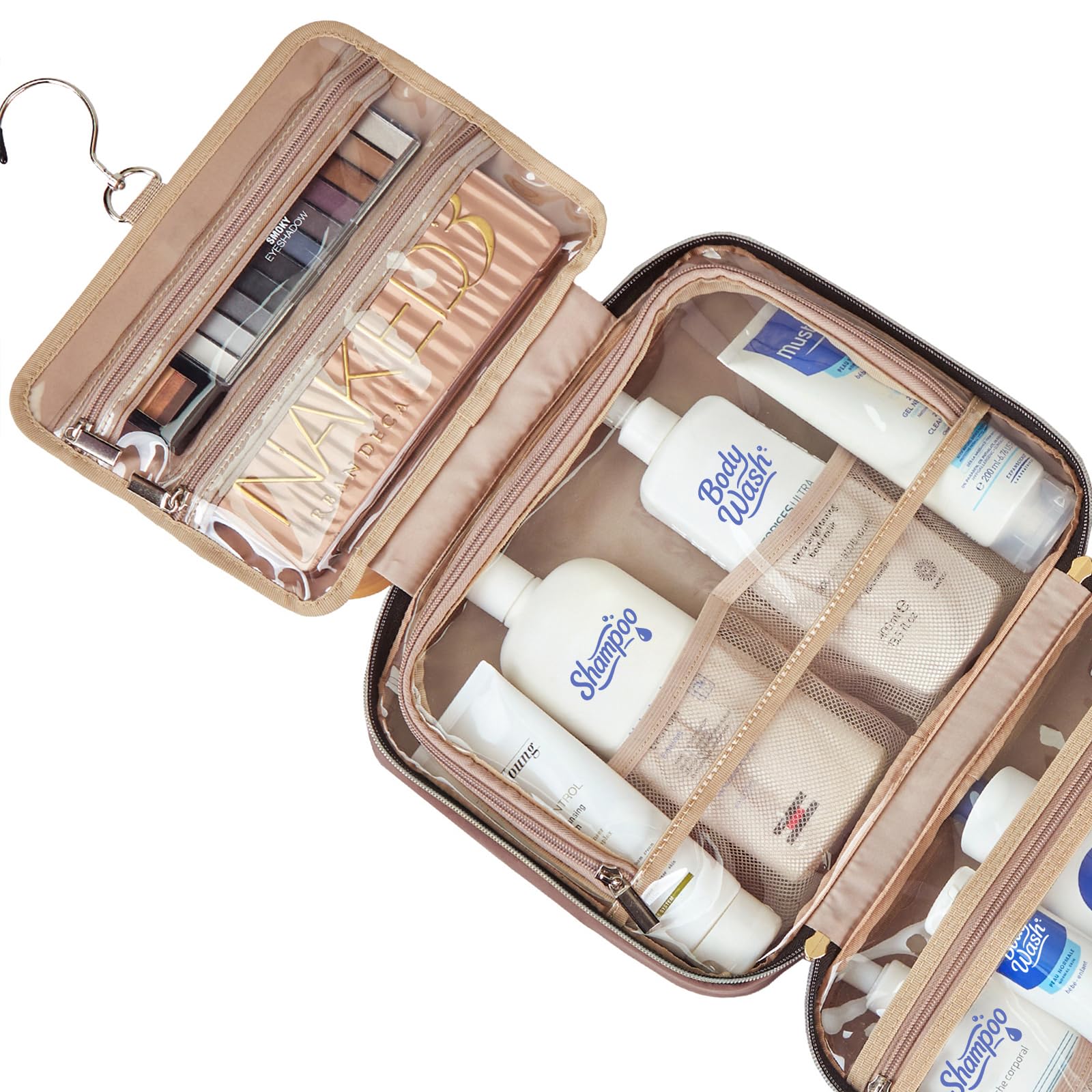 NISHEL Travel Toiletry Bag – Large Rosewood-Pink Hanging Organizer