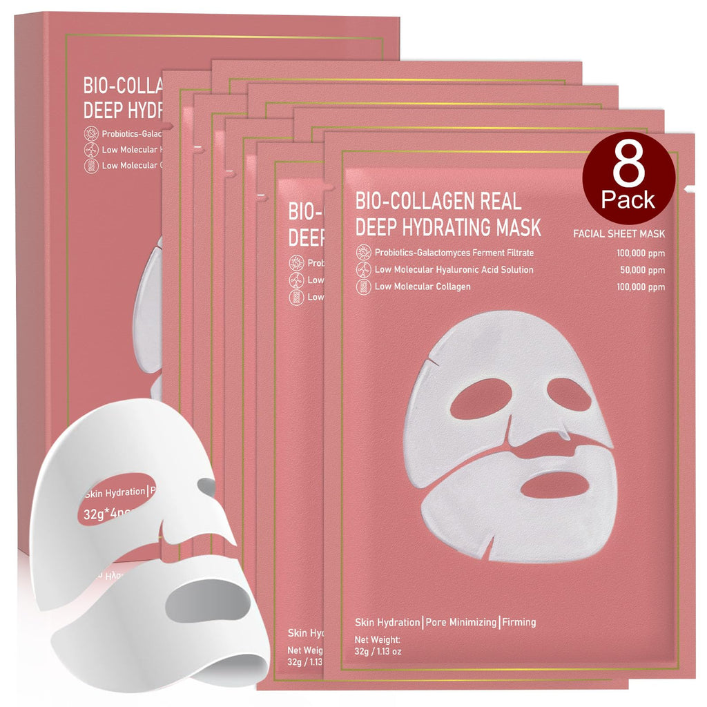 Nityrliv Bio-Collagen Real Deep Mask — 8-Pack Overnight Hydration