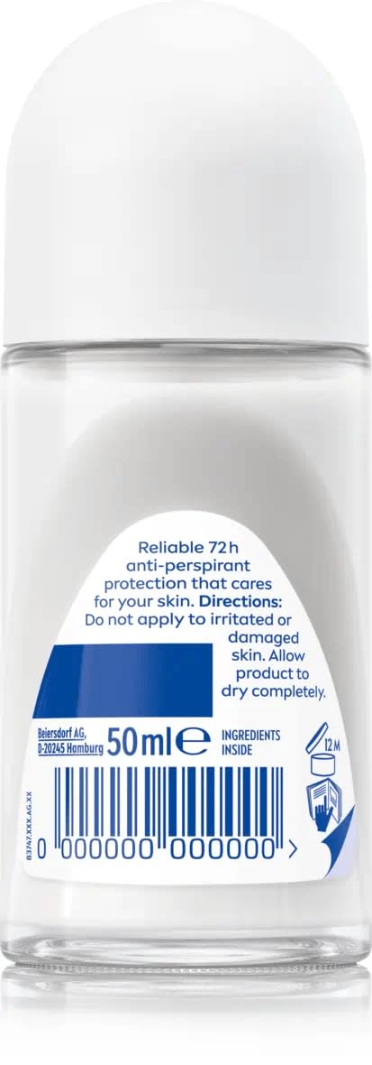 NIVEA Extra Bright 8 Super Food Vitamin C Collagen Booster Underarm Roll-On Deodorant - Alcohol-Free, 72HR Odor Protection, 3x50ml