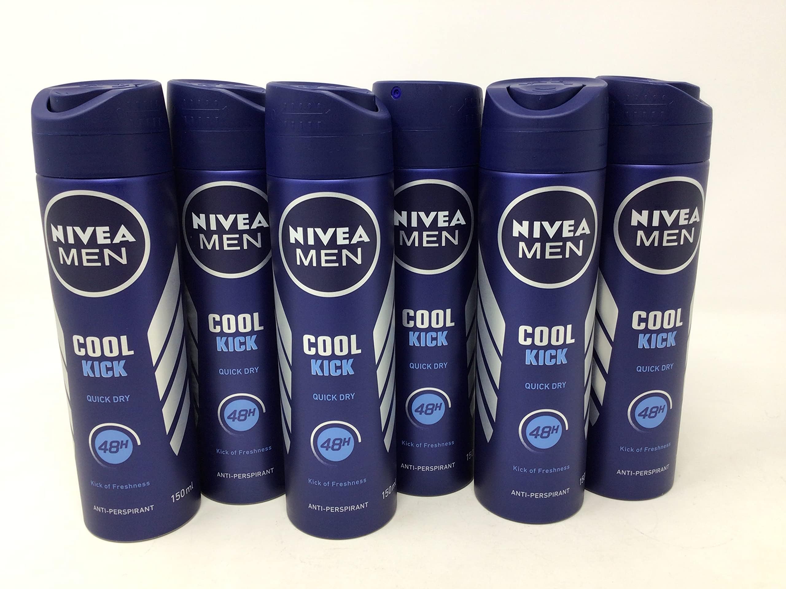 6 x NIVEA MEN Cool Kick 48h Antiperspirant 150ml Pack