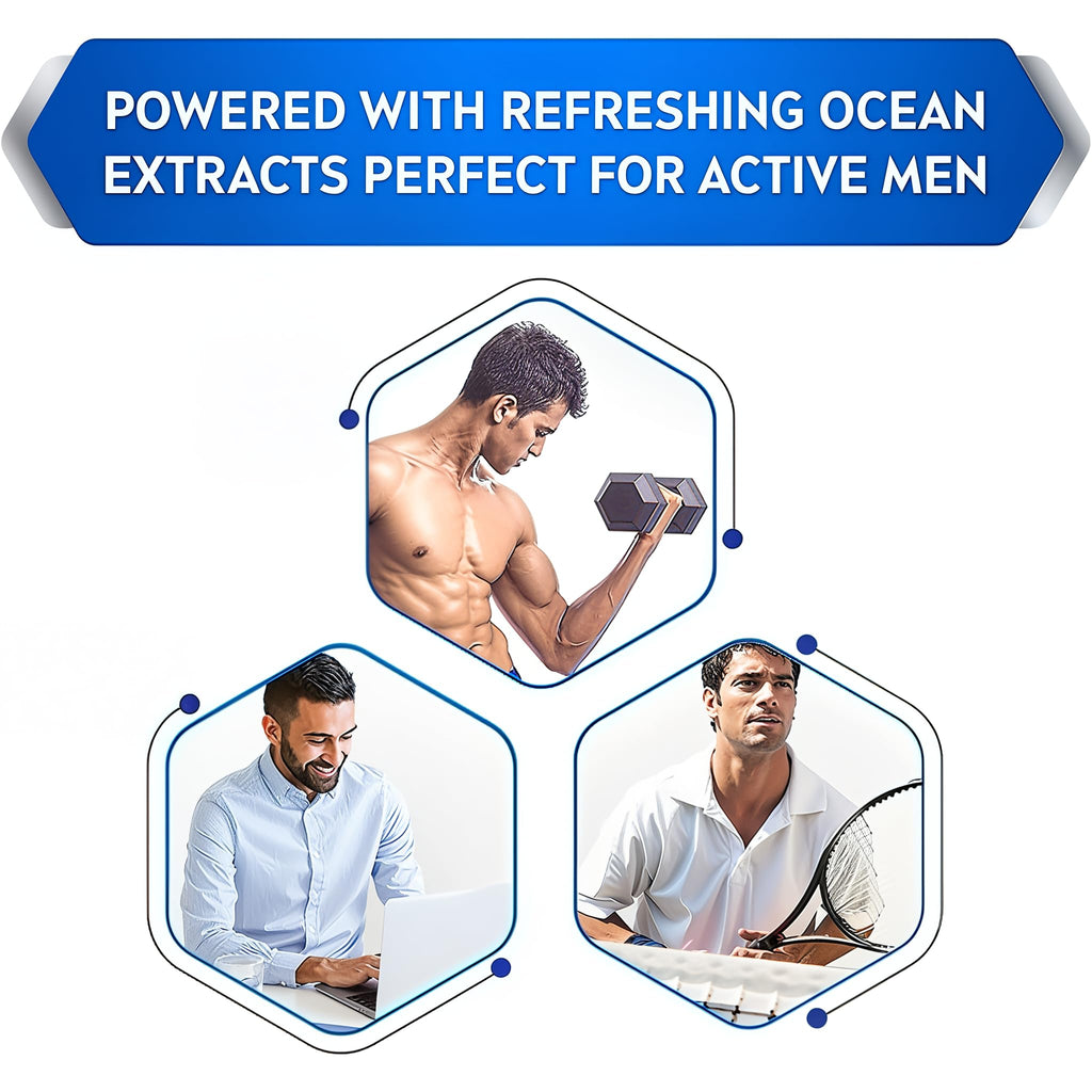NIVEA Men Fresh Active Roll-On – 48h Protection, Ocean Extracts, Alcohol-Free, 3 x 1.7 oz