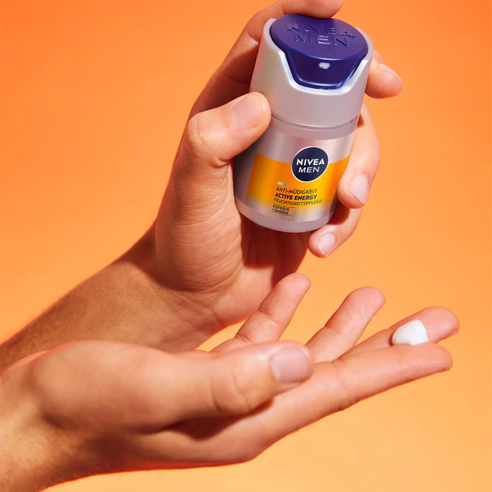 NIVEA MEN Skin Energy Caffeine Moisturising Face Cream 50 ml | Lightweight Hydration for Men