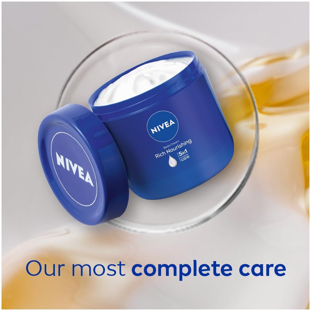 NIVEA Rich Nourishing Body Cream with Almond Oil – 400ml Jar | Deep Moisture