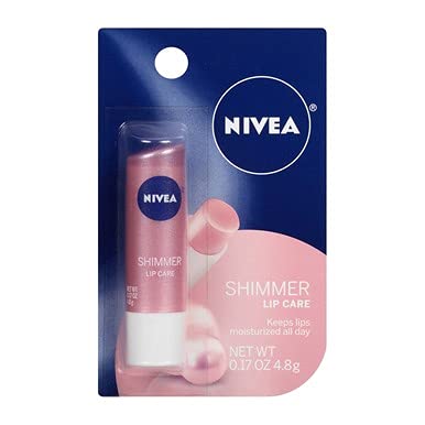 NIVEA Shimmer Radiant Lip Care 0.17 oz Pack of 5 | Subtle Shine and Soft Lips