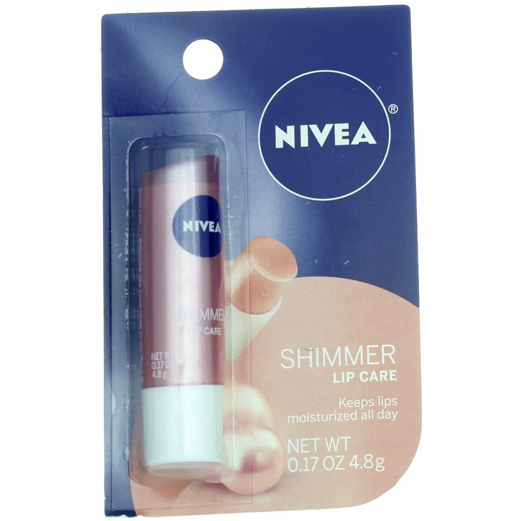 NIVEA Shimmer Radiant Lip Care 0.17 oz (Pack of 4) – Hydrating Lip Balm with Pearly Shine