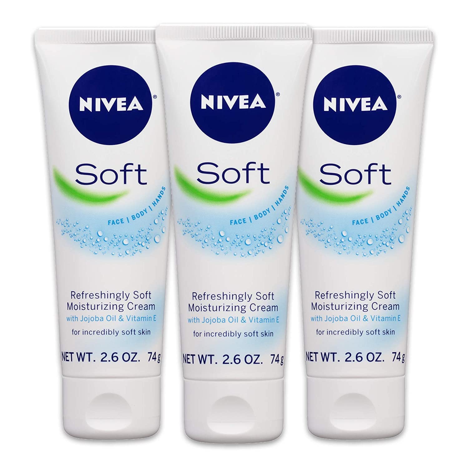NIVEA Soft Moisturizing Creme 2.6 oz — Pack of 6 | Lightweight Hydration for Skin