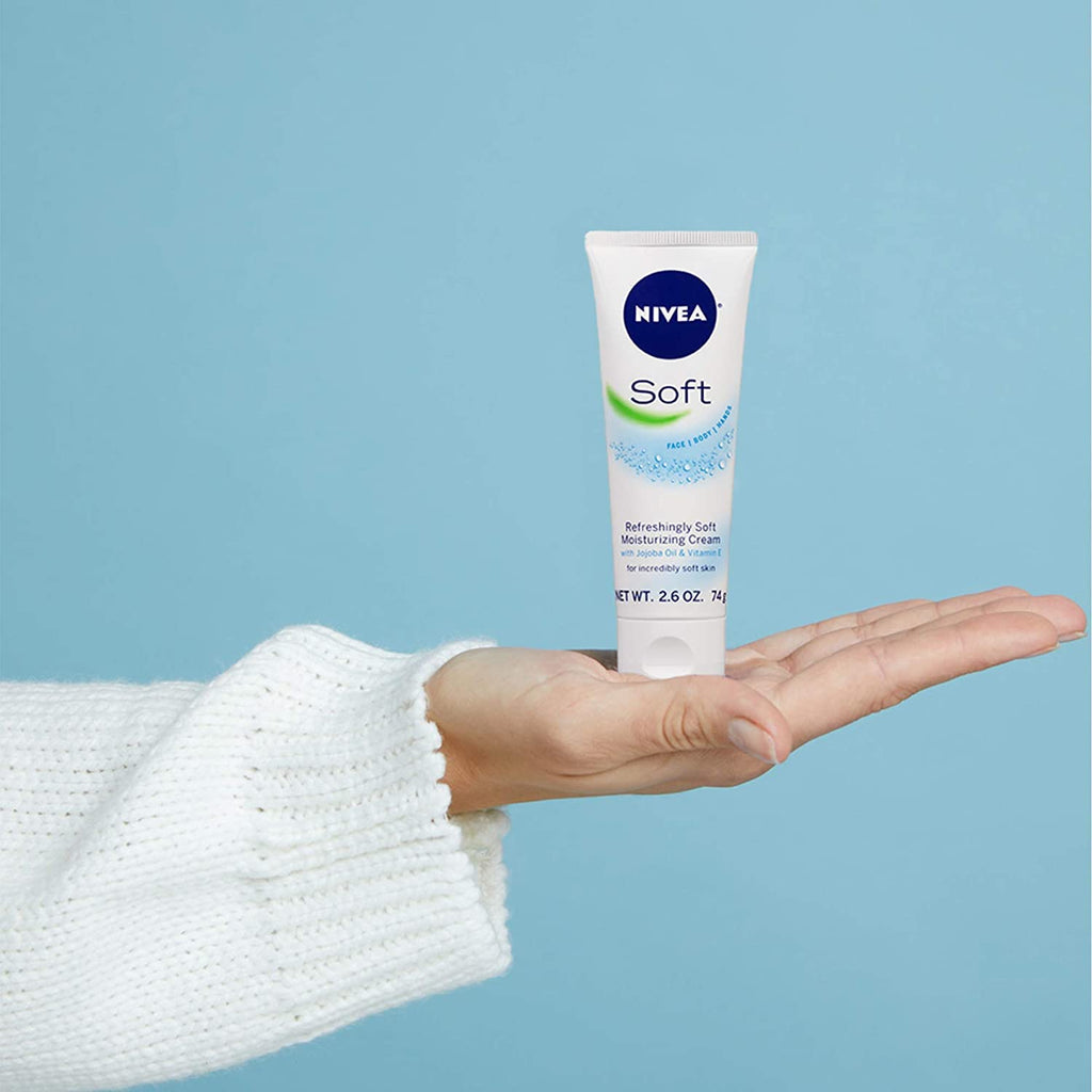 NIVEA Soft Moisturizing Creme 2.6 oz — Pack of 6 | Lightweight Hydration for Skin