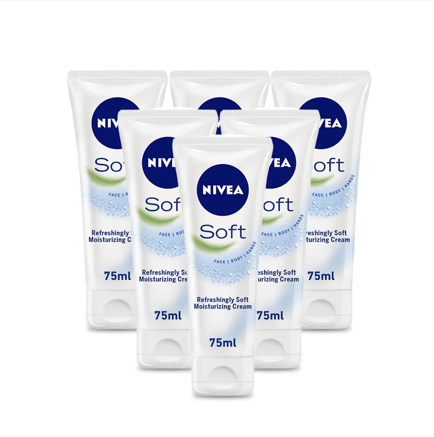 NIVEA Soft Moisturizing Creme 2.6 oz — Pack of 6 | Lightweight Hydration for Skin