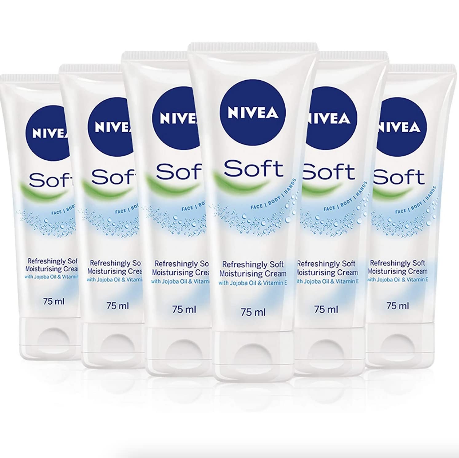 NIVEA Soft Moisturizing Creme 2.6 oz — Pack of 6 | Lightweight Hydration for Skin