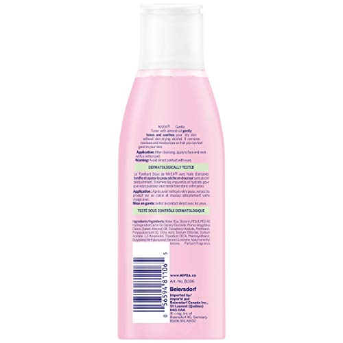 NIVEA Visage Gentle Toner – Hydrating, Dermatologist-Tested for Dry & Sensitive Skin (6.8 oz)