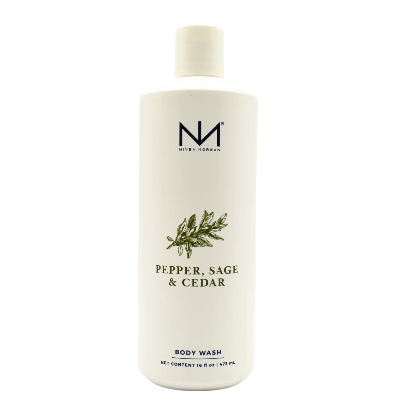Niven Morgan Pepper, Sage and Cedar Body Wash - 16 oz | Paraben Free, Sulfate Free