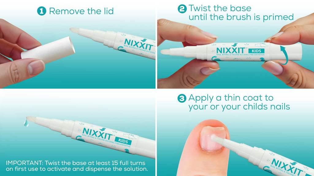 NIXXIT Nail Biting Prevention for Kids – Deterrent Pen for Nails, Cuticles & Thumb Sucking