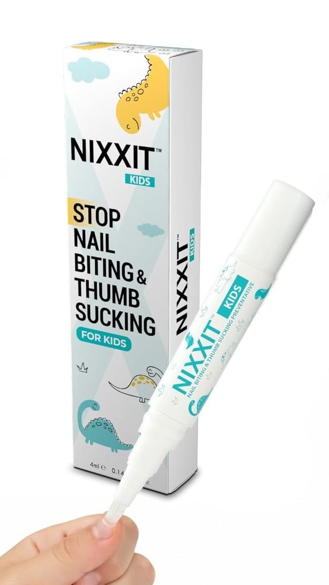 NIXXIT Nail Biting Prevention for Kids – Deterrent Pen for Nails, Cuticles & Thumb Sucking
