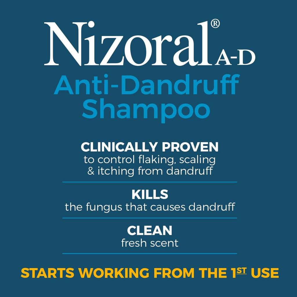 Nizoral A-D Anti-Dandruff Shampoo Value Pack, Blue, Fresh Scent, 7 oz x 2