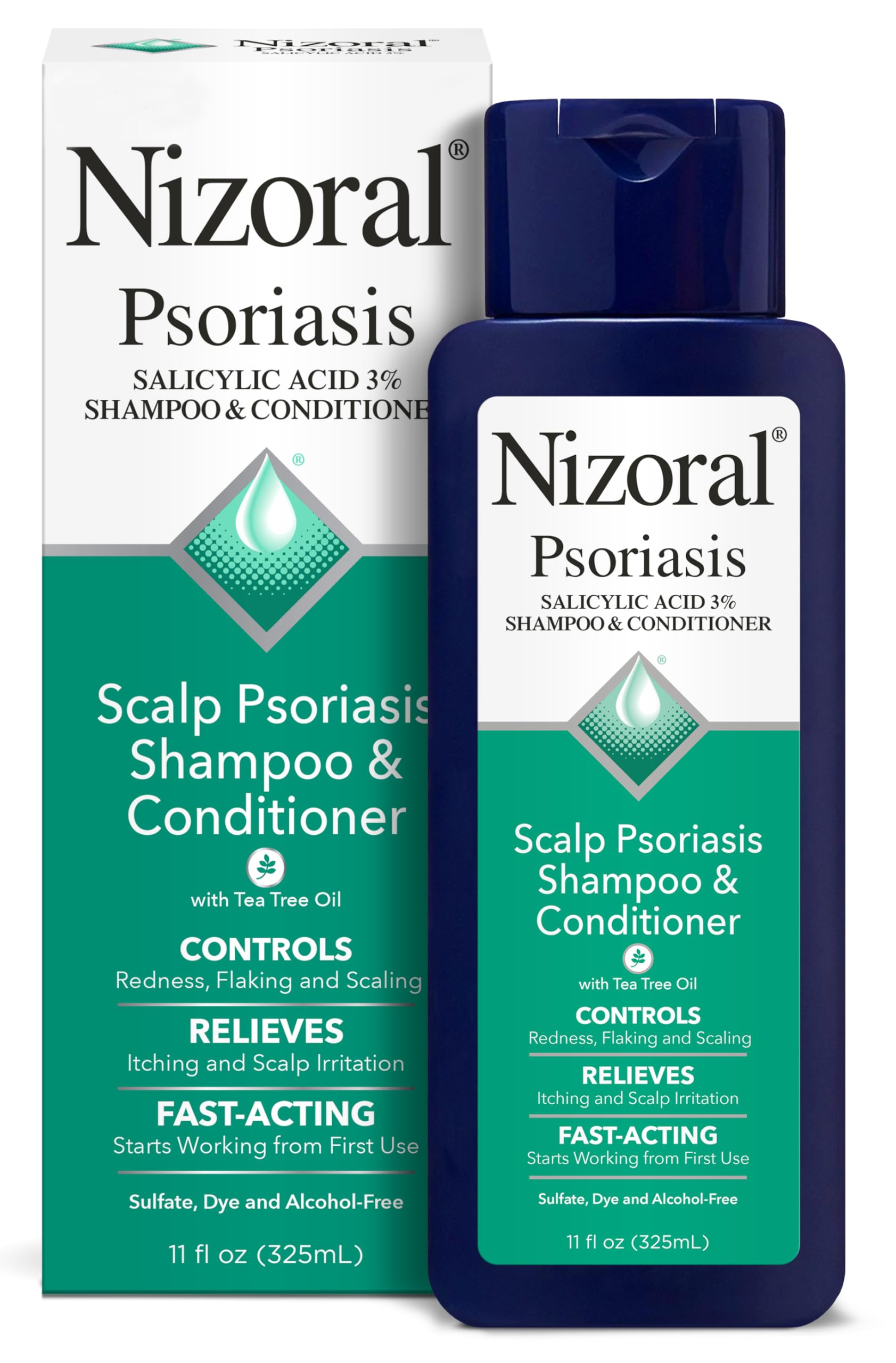 Nizoral Psoriasis Shampoo & Conditioner - 11 oz | Maximum Strength Scalp Relief
