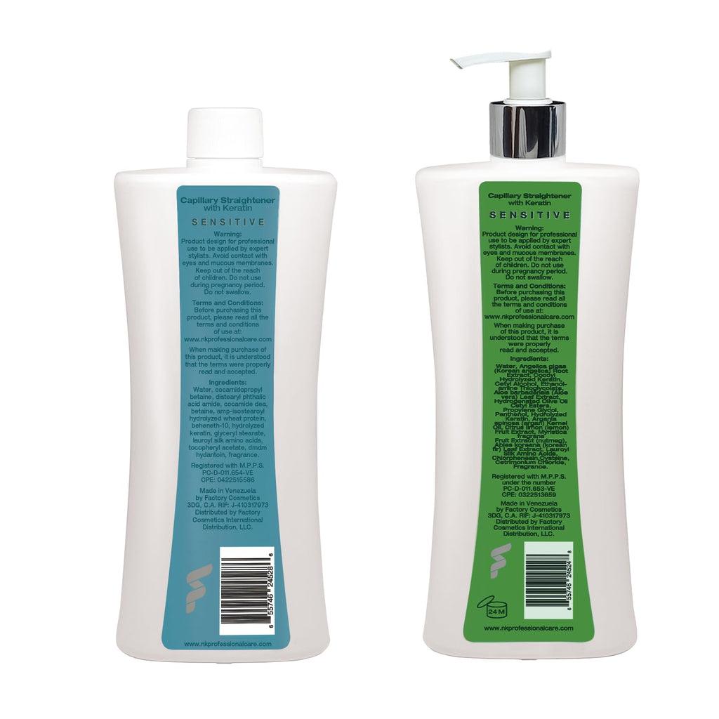 NK Professional Care Keratin Hair Straightening – Sensitive Scalp, Formaldehyde-Free, 950ml
