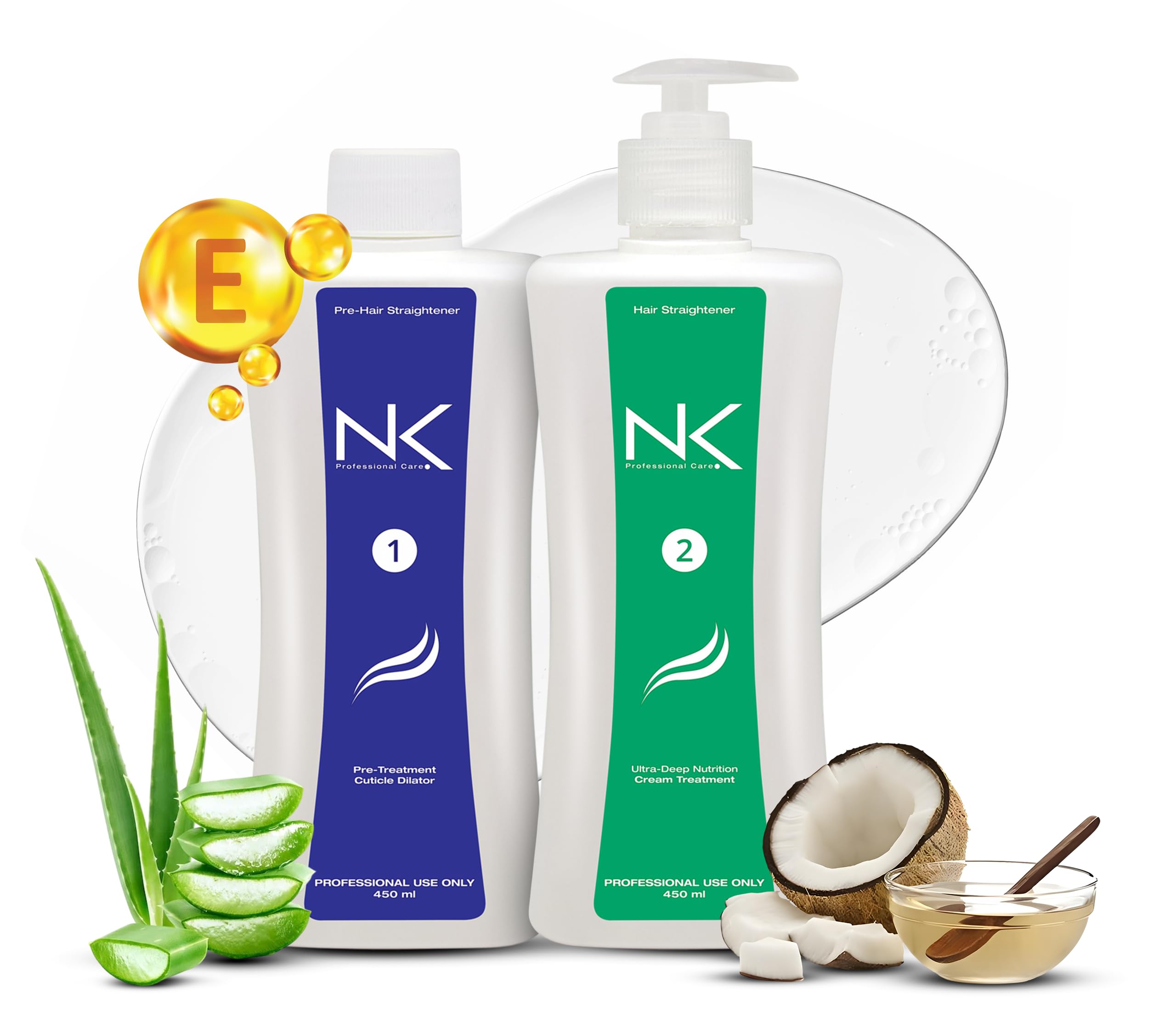 NK Professional Care Keratin Hair Straightening Treatment for All Hair Types – 450ml (15oz)